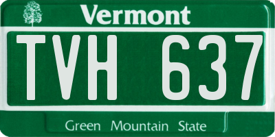VT license plate TVH637