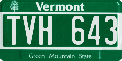 VT license plate TVH643