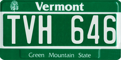 VT license plate TVH646