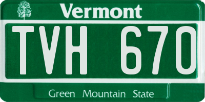 VT license plate TVH670