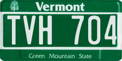 VT license plate TVH704
