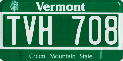 VT license plate TVH708