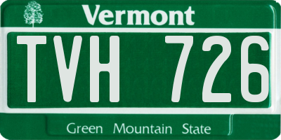 VT license plate TVH726