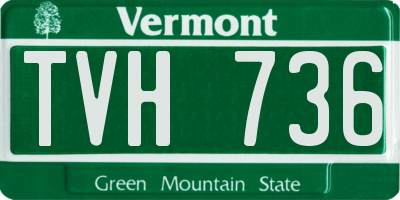 VT license plate TVH736