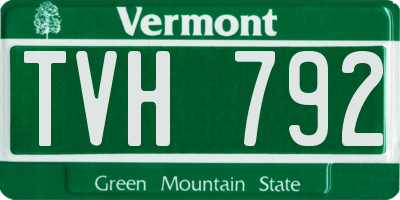 VT license plate TVH792