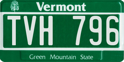 VT license plate TVH796