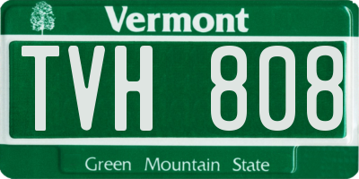 VT license plate TVH808