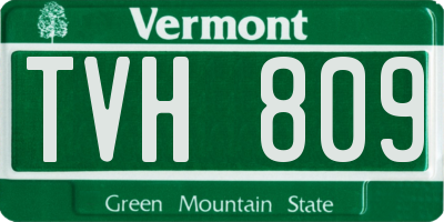 VT license plate TVH809