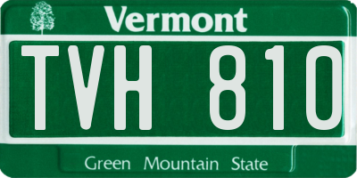 VT license plate TVH810