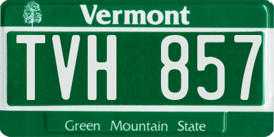 VT license plate TVH857