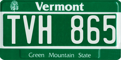 VT license plate TVH865
