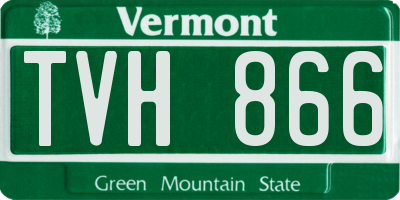 VT license plate TVH866