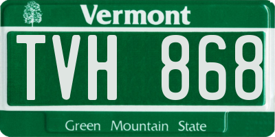 VT license plate TVH868
