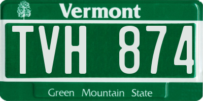 VT license plate TVH874