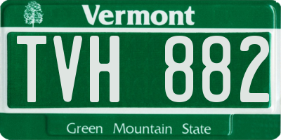 VT license plate TVH882