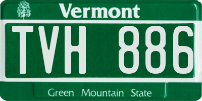 VT license plate TVH886