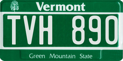 VT license plate TVH890