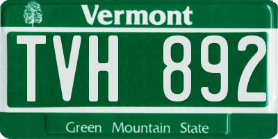 VT license plate TVH892