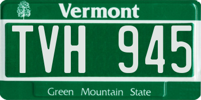 VT license plate TVH945