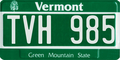 VT license plate TVH985