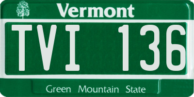 VT license plate TVI136