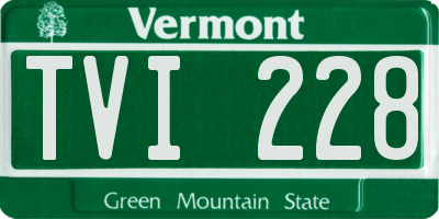 VT license plate TVI228