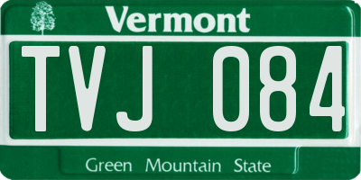 VT license plate TVJ084