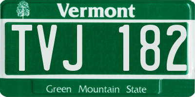 VT license plate TVJ182