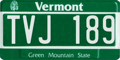 VT license plate TVJ189