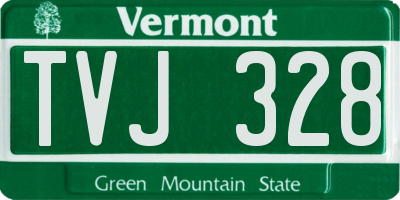 VT license plate TVJ328