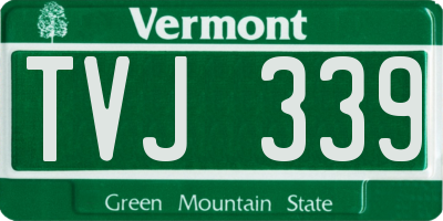 VT license plate TVJ339