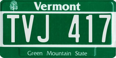 VT license plate TVJ417