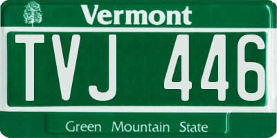 VT license plate TVJ446