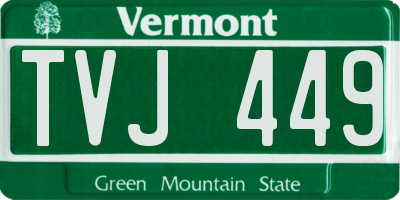 VT license plate TVJ449