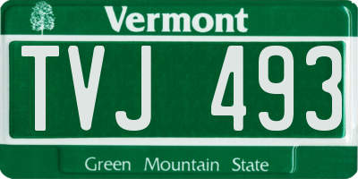 VT license plate TVJ493