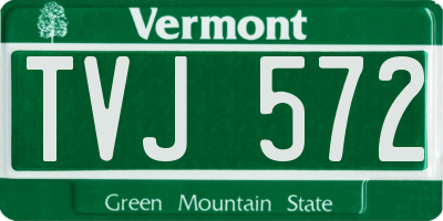 VT license plate TVJ572