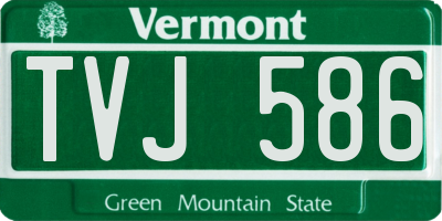 VT license plate TVJ586