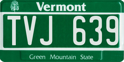 VT license plate TVJ639