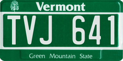 VT license plate TVJ641