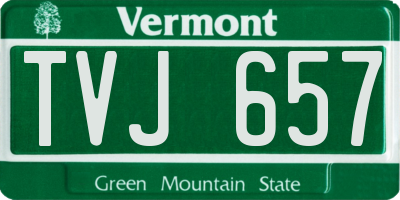 VT license plate TVJ657