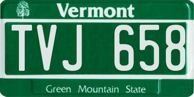 VT license plate TVJ658