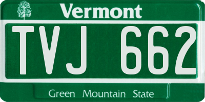 VT license plate TVJ662