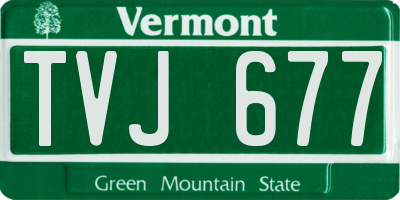VT license plate TVJ677