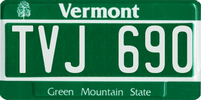VT license plate TVJ690
