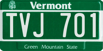 VT license plate TVJ701