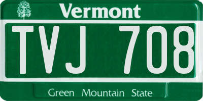 VT license plate TVJ708
