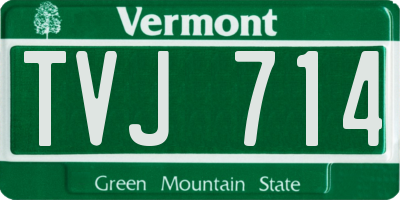 VT license plate TVJ714