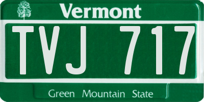 VT license plate TVJ717