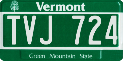 VT license plate TVJ724