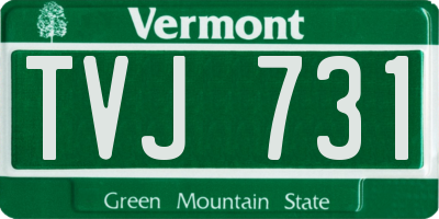 VT license plate TVJ731